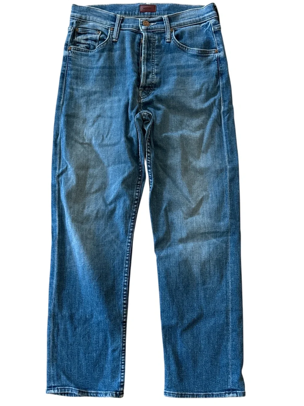 MOTHER high rise tomcat straight leg jeans in wild game Size: 27